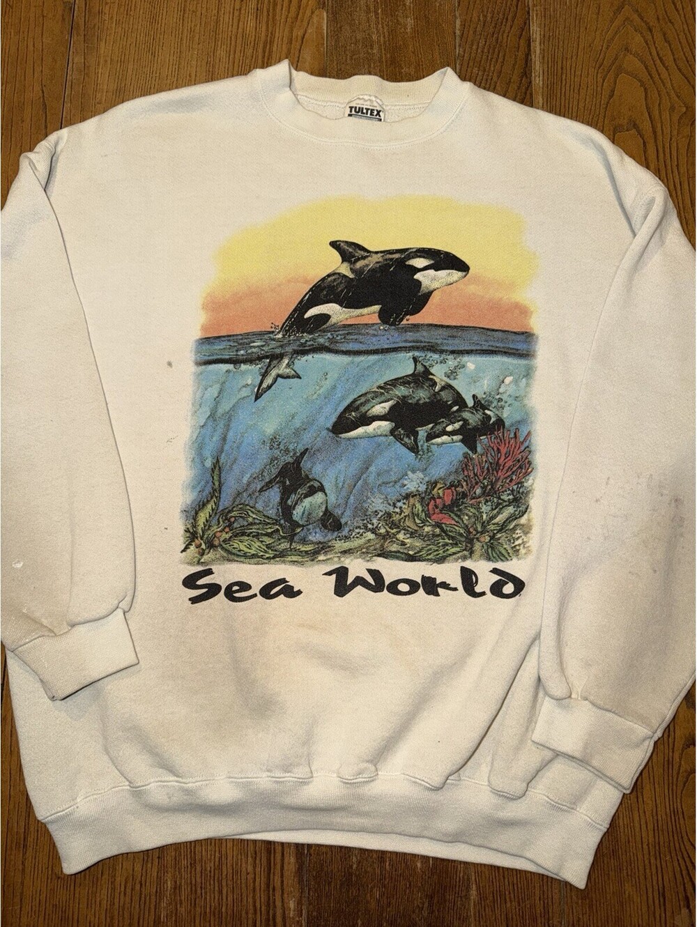 Vitg 1989 Tultex Sea World Orca Whale Theme Park Mens XL